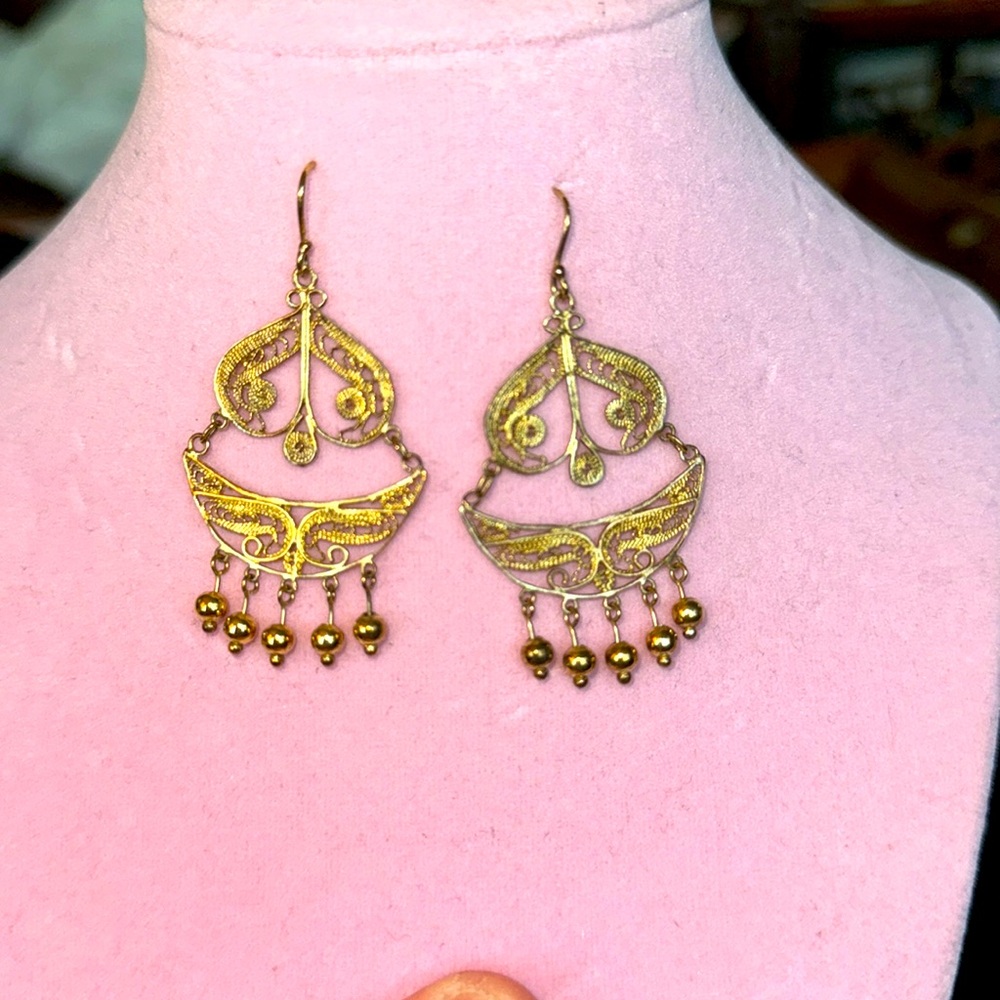 Gold plated sterling silver earrings